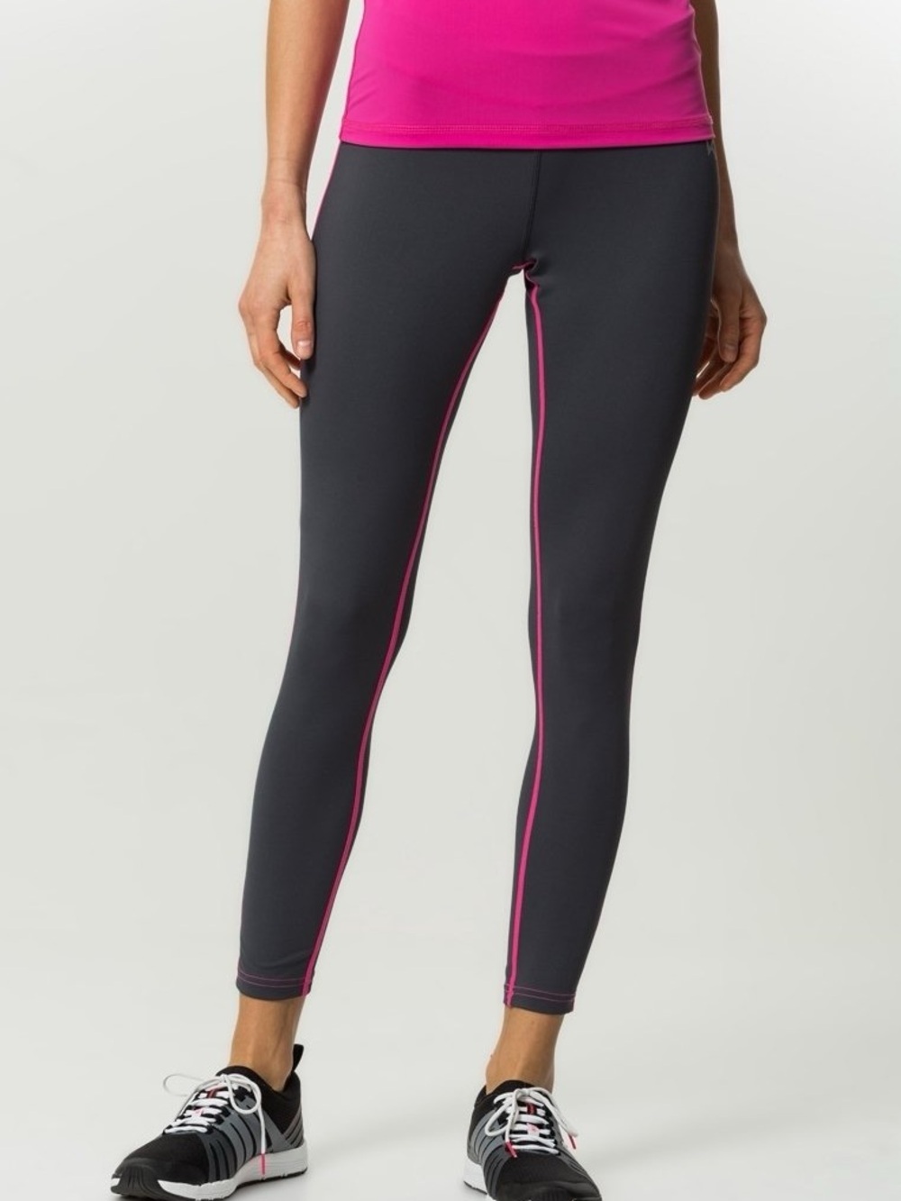 Kari Traa Myrbla Training Running Cycling Tights Grey & Pink Small